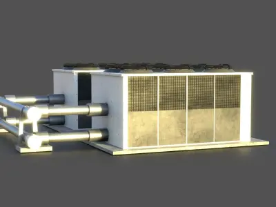 Rooftop Air Conditioner Low-poly 3D model
