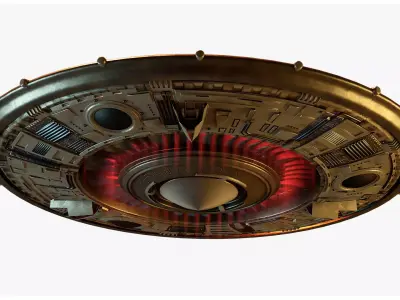 UFO Flying Saucer 3D Model for Element 3D And Cinema 4D 3D model