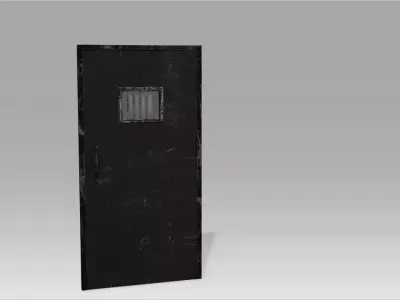 Puerta de hierro Low-poly 3D model