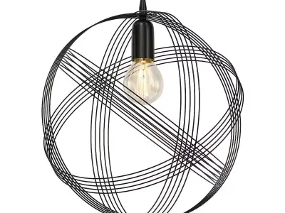 Sofia circular pendant light with wires 3D model