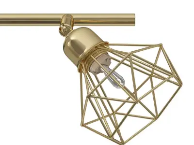 4 Light Metal Ceiling Lamp Erma 3D model