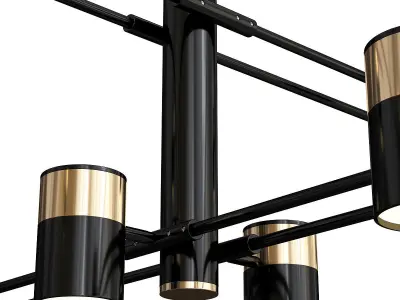 Casa 2 modern pendant light - gold 3D model