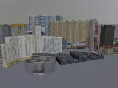 High Rise Buildings Pack Low-poly 3D model