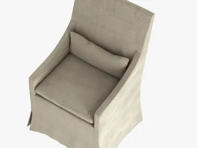 Restoration Hardware BELGIAN SLOPE ARM SLIPCOVERED ARMCHAIR 3D model