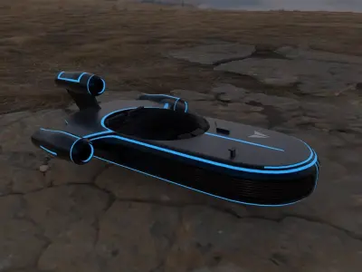 Star Wars Landspeeder 3D Model Sci-fi and Traditional Low-poly 3D model