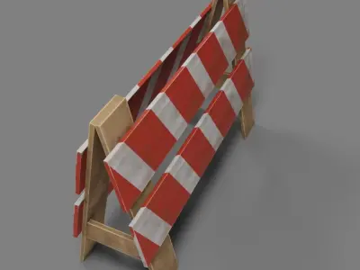 Road Works Low-poly 3D model