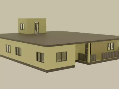 Single Storey House Free low-poly 3D model