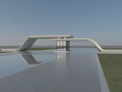 Modern Landscape Gate 3D model