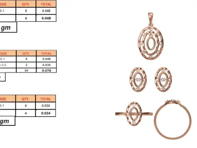 Light wt Ring Earrings Pendant set stl jcd 1-render details 3D print model 18