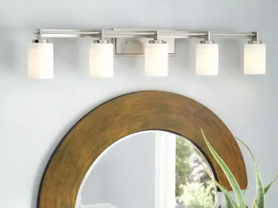 Biller 5 - Light Dimmable Brushed Nickel Vanity Light Free 3D model