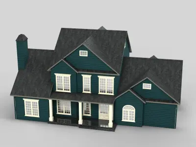 British House Design 15T3  Low-poly 3D model