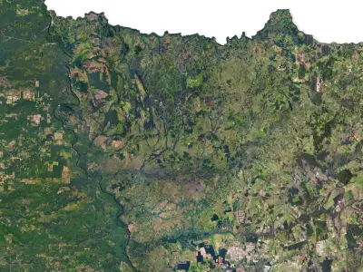 Paraguay Terrain 3D Map 3D model