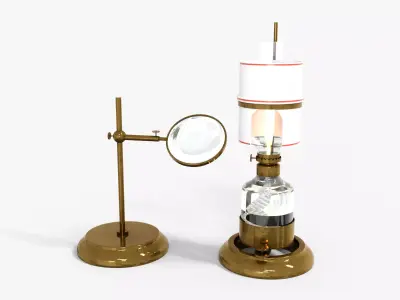 Victorian Lamp And Light Focus Low-poly 3D model