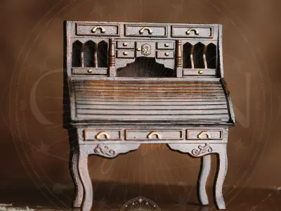 VINTAGE ROLL TOP DESK - VICTORIAN ANTIQUE 3D print model