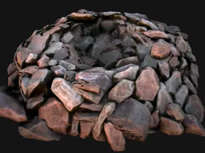 Coal Deposits for Mine Rocks and Ore Low-poly 3D model