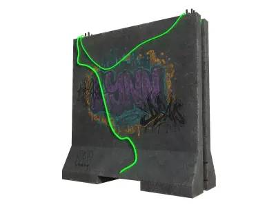 Concrete Wall Barricade Barrier RoadBlock 3D model buy