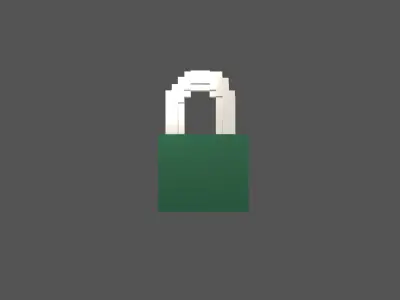 Voxel Lock v1 006 Low-poly 3D model
