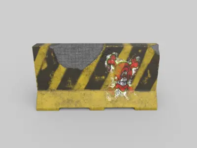 CONCRETE BARRIER LOW-POLY Low-poly 3D model