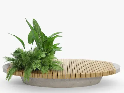 Bench flowerbed 3D model