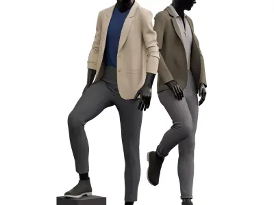 Showcase for man Clothing Low-poly 3D model