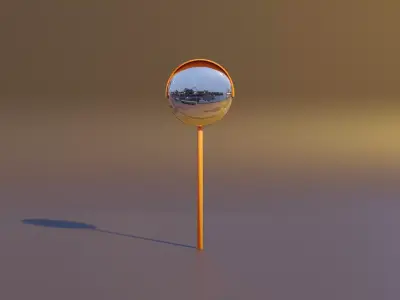 Street Mirror Low-poly 3D model