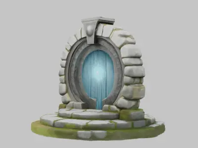 Mystical Stone Portal 3D Model Low-poly 3D model