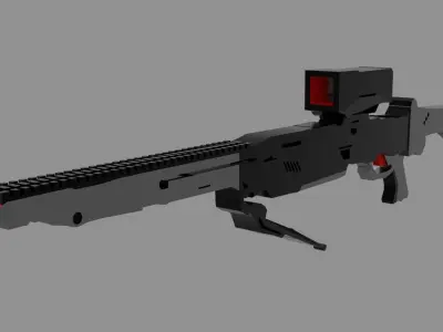 sci-fi gun Low-poly 3D model