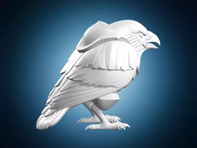 Mystical Raven Minimalist Sculpture 3D print model