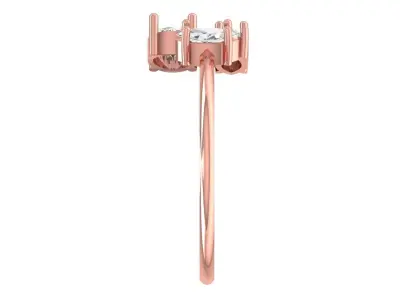 Three Stone Light Weight Band Ring 3D print model 2