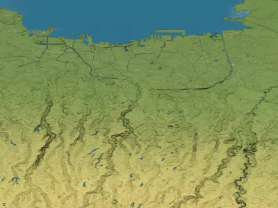 Jakarta - Topography Terrain Low-poly 3D model