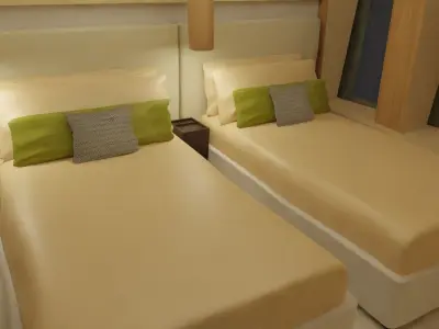 Hotel Room - Bedroom Low-poly 3D model