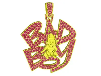 A4916 Bad Boy Hip Hop Diamond Pendant 3D Print 3D print model