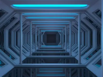 Sci Fi Corridor 3D model 34