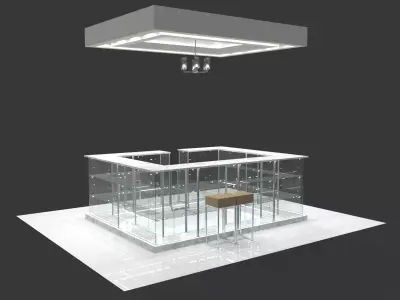 Concession stand kiosk shop 3D model
