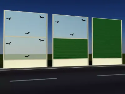Plastic noise barrier 3D model