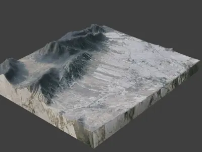 Himalchuli Mountain Low-poly 3D model
