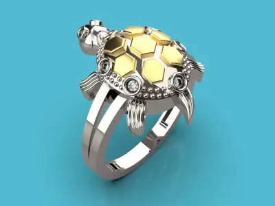 Tortoise jewelry RIng 3D print model