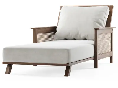 Wooden daybed 3D model