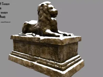 Lion Statue 30 Low-poly 3D model