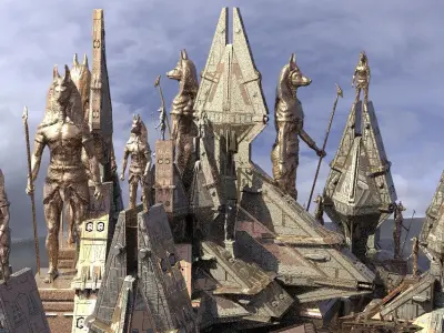 Anubis Returns pyramid tower Kitbash 2  3D model