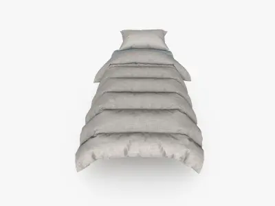 Blanked Single Bed 3D model