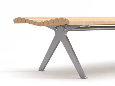 Poca Outdoor Bench without Backrest 3D model