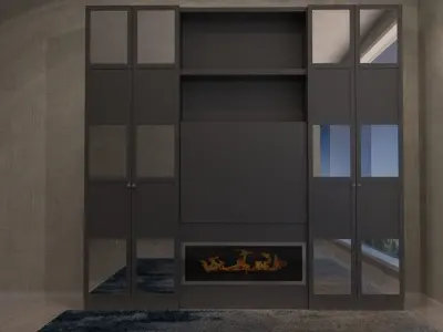 Wardrobe With TV  3D model