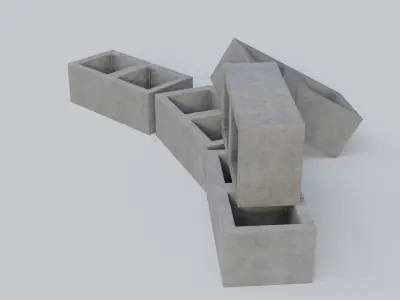 Concrate Block Low-poly 3D model
