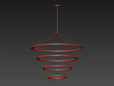 Halo Chandelier 4 Rings by The Future Perfect 3D model