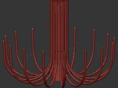 Stardust modern chandelier in brass 3D model