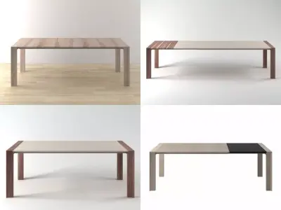 Canto modern dining table with wood 3D model