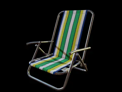 Traditional brazilian Beach Chair Low-poly 3D model
