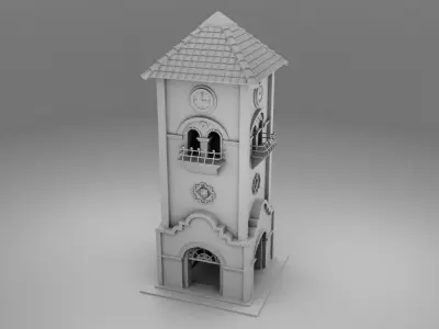 Wild west clock tower 3D print model