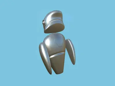 Flying Robot 04 Iron - Character SciFi Design Low-poly 3D model
